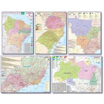 Kit 5 Mapas das Regiões do Brasil - Dobrados - Pratico e Educativo