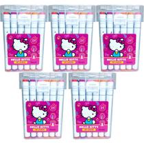 Kit 5 Marcadores Hello Kitty 24 Cores Art Marker Ponta Dupla Com Estojo Acrilico Oficial Licenciado Kit 5 Marcadores Hello Kitty 24 Cores Art Marker Ponta Dupla Com Estojo Acrilico Oficial Licenciado