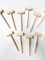 Kit 5 martelinhos de madeira para chocolate kit presente dinâmicas e artesanato - martelo de madeira - Matarazzo Decor