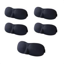 Kit 5 Máscara Para Dormi 3d Tapa Olho Ajustável Melhor Sono Poliéster Confortavel De Dormir, 100% Sombra Blackout