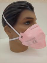 Kit 5 Mascara Pff2 Rosa Protecfac Com Tiras Na Cabeça E Nuca