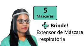 Kit 5 Máscara Protetora Facial Face Shield + Brinde Extensor Protetor de Orelha
