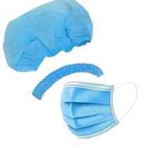 Kit 5 Mascara Rosa + 5 Touca Azul - Poli