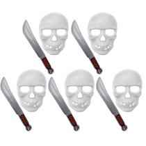 Kit 5 Máscaras e 5 Espadinhas Dia das Bruxas Pirata Caveira Decoração e Lembrancinha - Toy Master