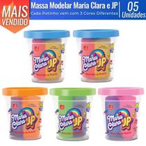Kit 5 Massa de Modelar Massinha Colorida Maria Clara e JP Slime 3 Cores 50g