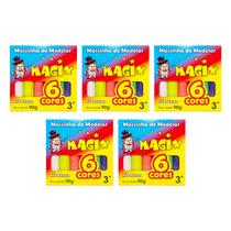 Kit 5 Massinha De Modelar 6 Cores Magix 90g Multicolor