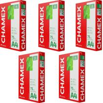 Kit 5 Masso de Papel Sulfite Chamex A4 Com 500 Folhas