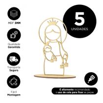 Kit 5 MDF Centro de Mesa Santo Virgem Maria Religioso
