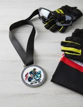 Kit 5 Medalhas Para Ciclismo Bike Campeão 50mm Com Fita Preta