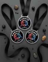 Kit 5 Medalhas Para Karatê Luta De Campeão 50mm Com Fita Preta Kit 5 Medalhas Para Karatê Luta De Campeão 50mm Com Fita Preta
