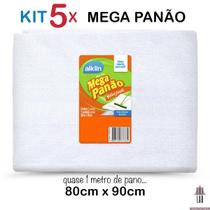 Kit 5 Mega Panão Esfregão Alvejado Pano de Chão Absorvente 80x90cm