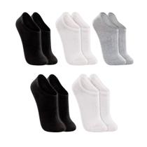 Kit 5 Meias Soquete Cano Baixo Sport Active Básica Algodão Unissex