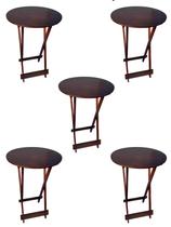Kit 5 Mesas Bistro Dobrável 60x60 cor imbuia Bar Restaurante Lanchonete Kit 5 Mesas Bistro Dobrável 60x60 cor imbuia Bar Restaurante Lanchonete
