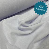 Kit 5 Metros de Tecido de Pano de Prato Liso Amabile Cor Branca - 5m x 70cm