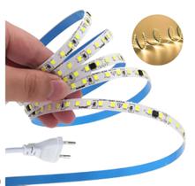 Kit 5 metros fita led direta na tomada 120 leds 10w super brilho - bf / bq - 2700 (2700 e 6000 k)