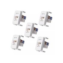KIT 5 Mg Modulo Tomada Informatica Rj45 Cat5e Br Sleek (16045)