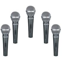Kit 5 Microfone Dinâmico Profissional Sk M48 Karaoke Vocal