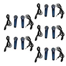 kit 5 Microfones Duplo Dinâmico Profissional C/ Fio Azul kit 5 Microfones Duplo Dinâmico Profissional C/ Fio Azul