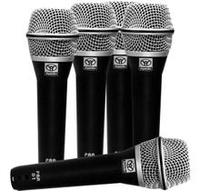 Kit 5 Microfones Profissional de Mão com Fio Vocal Dinâmico Supercardióide PRA D5 Superlux Original