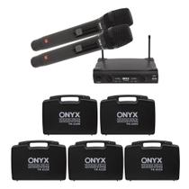 Kit 5 Microfones sem Fio Duplo TK U220 UHF Onyx