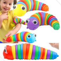 Kit 5 Minhoquinhas Largata Lesma Calmante 3D TEA Colorido Sensorial - Kit 5 Minhoca Largata