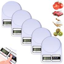 Kit 5 mini Balança Digital Pesar Comida 10kg Dieta Regime