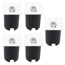 Kit 5 Mini Balizadores Led Quadrado 2W 3000K Luz Amarela Kit 5 Mini Balizadores Led Quadrado 2W 3000K Luz Amarela