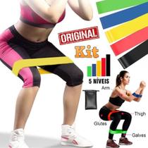 Kit 5 Mini Band Elásticos para Treino Academia Exercício Funcional Pilates Yoga Fisisoterapia em casa