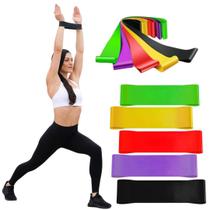 Kit 5 Mini Band Faixa Elástica De Resistência Para Academia Exercício Funcional Clinica De Fisioterapia Pilates Yoga - Glamour & Cia
