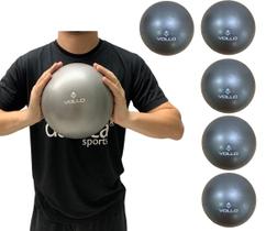 Kit 5 Mini Bolas de Exercícios Overball 25cm VP1082 Vollo Sports Cinza