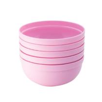 Kit 5 Mini Bowl Tigela Pote 340Ml - Rosa