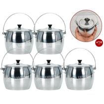 Kit 5 mini caldeirão Bojudo N10 cm Alumínio - 600 ML