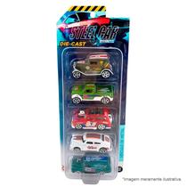 Kit 5 Mini Carrinhos Die Cast Garagem S.A. Metal 1:58 Modelos Sortidos 35102 - Candide