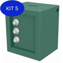 Kit 5 Mini Cofre Porta Moedas Com tres Segredos em Aço