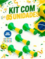 Kit 5 Mini Corneta Copa Mundo Brasil Vuvuzela Torcida Festa -