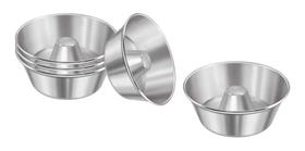 Kit 5 Mini Forma Forminha Redonda C/furo Pudim Bolo Alumínio Kit 5 Mini Forma Forminha Redonda C/furo Pudim Bolo Alumínio