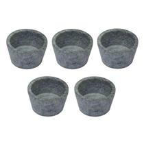 Kit 5 Mini Molheira 005.X5-INDSJ para Molho e Petisco Pedra-Sabao 50ML Amadeirado Industria Sao Jose