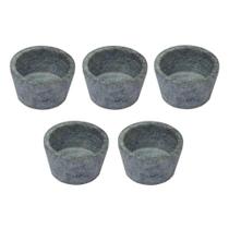 Kit 5 Mini Molheira Tigela Molho Petisco em Pedra Sabão 80ml