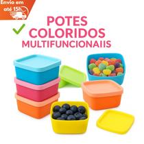 Kit 5 Mini Potes Quadrados 75ml com Tampa Livre de BPA