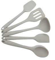 Kit 5 Mini Utensílios Em Silicone De Cozinha Para Servir