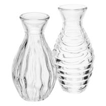 Kit 5 Mini Vaso de Vidro Sortido 11cm Transparente Lyor Decoração Casamento