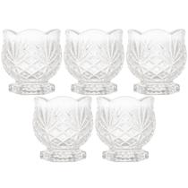 Kit 5 Mini Vasos Decorativos 8x8cm Dublin Porta Colher Crist Kit 5 Mini Vasos Decorativos 8x8cm Dublin Porta Colher Crist