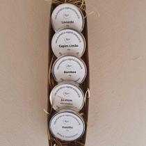 Kit 5 Mini Vela Aromática Perfumada Pocket 25g cada Likare