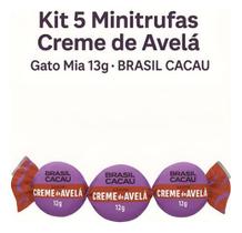 Kit 5 Minitrufas Creme De Avelã Gato Mia 12G Brasil Cacau