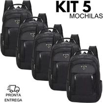 Kit 5 Mochilas Com Cabo Viagem Impermeável Reforçada