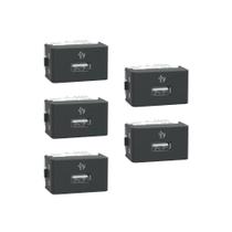 Kit 5 Mód Carregador Usb-A Grafite Fosco Lunare Up Schneider Kit 5 Mód Carregador Usb-A Grafite Fosco Lunare Up Schneider