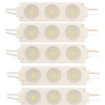 Kit 5 modulo barra led 3 leds branco frio 6500k
