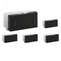 Kit 5 Modulo Interruptor Paralelo 10A Preto Tramontina Kit 5 Modulo Interruptor Paralelo 10A Preto Tramontina