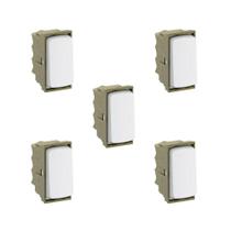 Kit 5 Modulo Interruptor Paralelo Branco Zeffia Pial 680151 Kit 5 Modulo Interruptor Paralelo Branco Zeffia Pial 680151