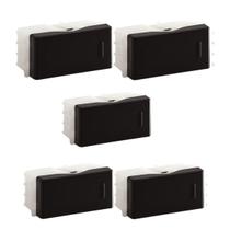 Kit 5 Modulo Interruptor Simples 10A 250V Preto - Tramontina